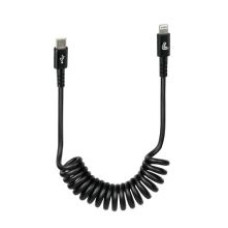 Кабель спіральний Usb типу C Apple 8 Pin 100 см чорний