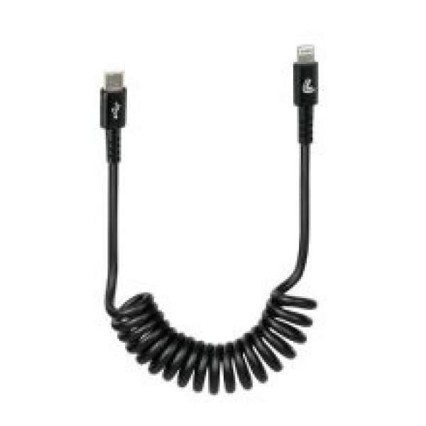 Кабель спіральний Usb типу C Apple 8 Pin 100 см чорний