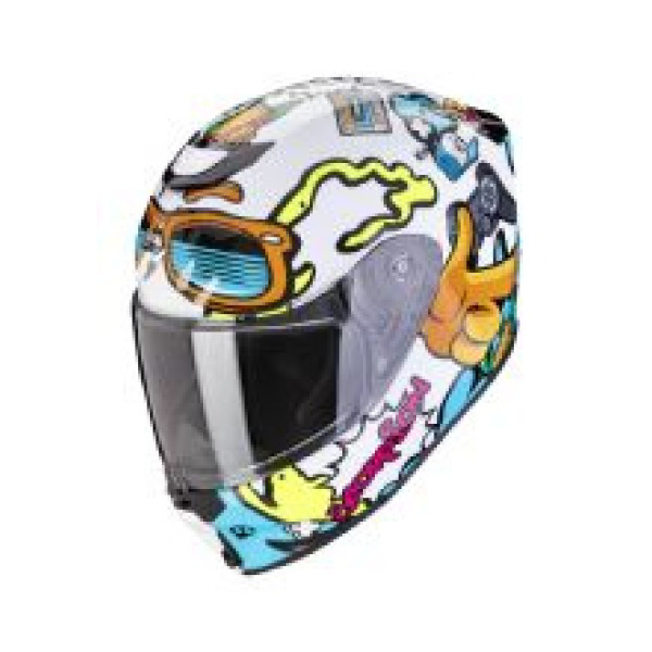 Шолом інтегральний дитячий Scorpion Exo-Jnr Air Fun біло-синій