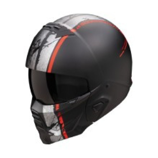 Модульний шолом Scorpion Exo-Combat II Lord чорний-червоний матовий