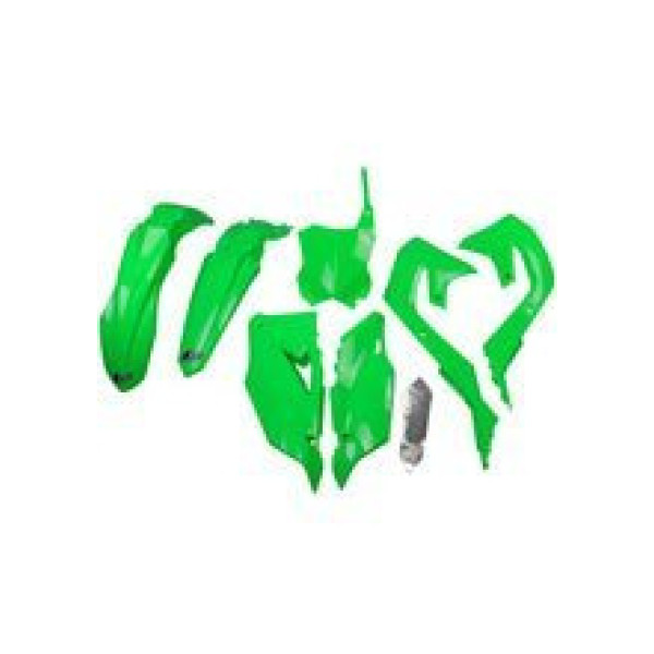 Комплект пластикових UFO для Kawasaki KXF 250 (21-), KXF 450 (19-) неоновий зелений
