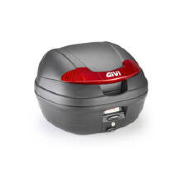 Kufer centralny GIVI E340N2 Monolock E340 Vision чорний з червоними відблисками плата монтажна в комплекті; об'єм: 34л