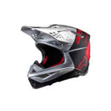 Каска ендуро Alpinestars MX Supertech M10 Flood чорна-срібна-помаранчева