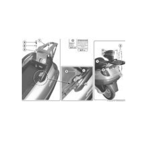 Кріплення Kappa під центральний кофр Monolock® Piaggio X9 200-250-500 EVOLUTION (03 > 08)