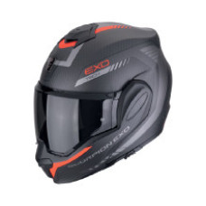Шлем щелевий Scorpion Exo-Tech Evo Carbon Cosy чорний-червоний матовий