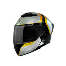Шолом щелепний MT Atom 2 SV Emalla біло-чорно-жовтий