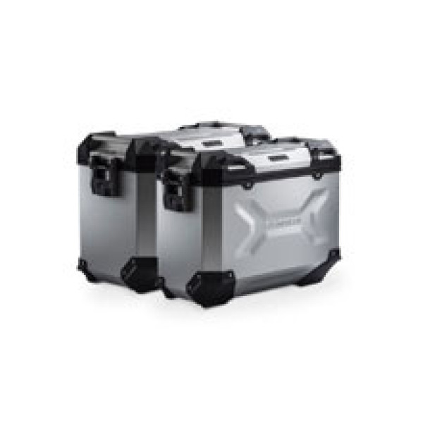 Комплект: бічні кофри TRAX ADV + кріплення PRO 45/37 L Sw-Motech Aprilia Tuareg 660 (21-) (об'єм 37 і 45 L) срібні