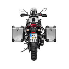Комплект: бічні алюмінієві кофри сріблясті Zega Pro + чорні стійки Touratech Yamaha Tenere 700 / World Raid (38+45L)