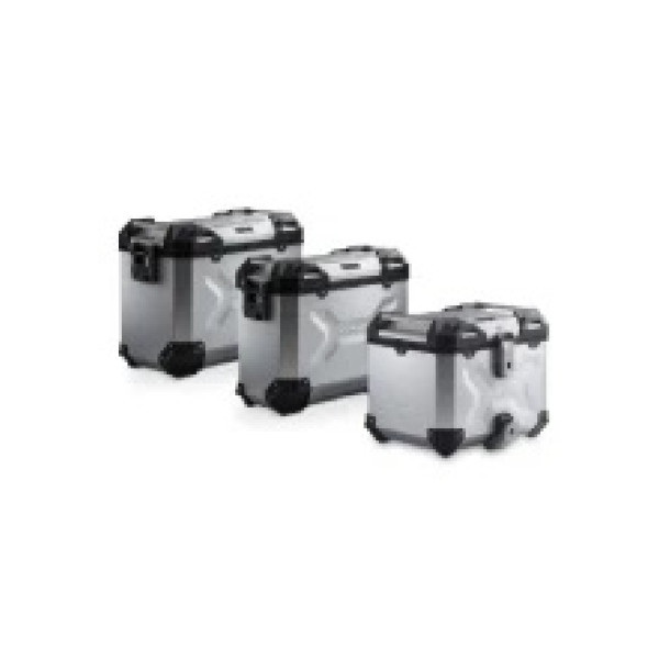 Комплект: бічні кофри 45/37L + центральний кофр 38L TRAX ADV+ кріплення SW-Motech Voge 900 DSX (23-) сріблясті