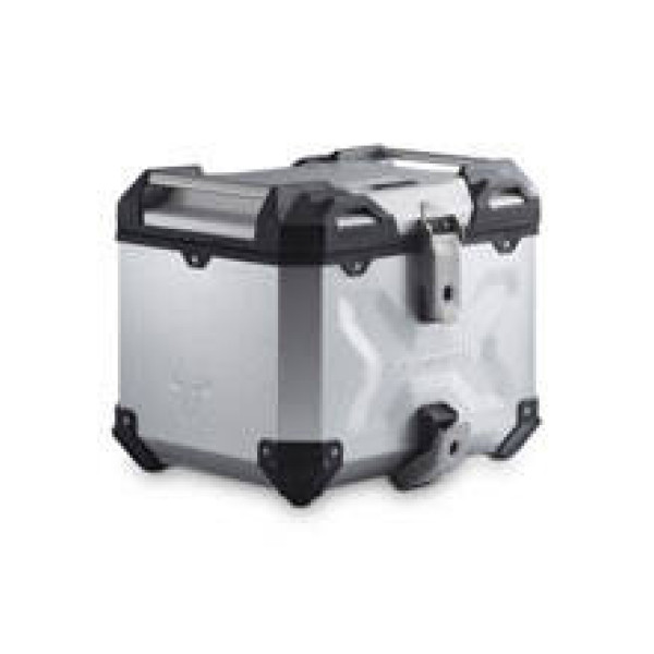 Комплект: центральний кофр срібний TRAX ADV + стійка Adventure-rack SW-Motech Moto Guzzi Stelvio (23-) об'єм: 38л