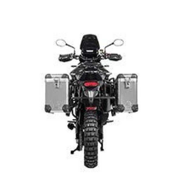 Комплект: бічні алюмінієві кофри срібні Zega Pro + чорні стійки Touratech Triumph Tiger 900 Rally / Pro / GT / GT Pro (20-) (31+38L)