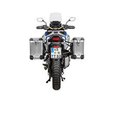 Комплект: бічні алюмінієві кофри срібні Zega Pro + чорні стелажі Touratech для Honda CRF1100L Africa Twin (22-)/ Adventure Sports (31+38L)