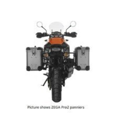 Комплект: бічні алюмінієві кофри срібні Zega Pro + чорні кріплення Touratech KTM 1050 Adventure/ 1090 Adventure/ 1290 Super Adventure (-20)/1190 Adventure/R (31+38L)