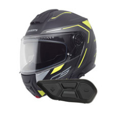 Комплект: шолом щелепний Schuberth C5 Omega чорний-біло-жовтий + спеціалізований мотоінтерком Schuberth SC2