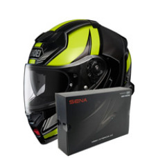 Комплект: шолом з підборіддям Shoei Neotec 3 Grasp TC-3 чорний-жовтий + спеціалізований мотоінтерком Sena SRL 3