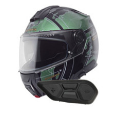 Комплект: шолом з підборіддям Schuberth C5 Globe зелено-чорний + спеціалізований мотоінтерком Schuberth SC2