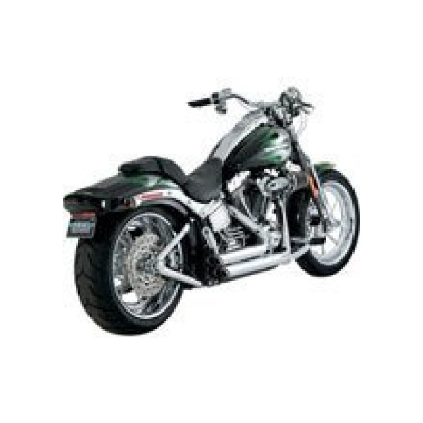 Повний вихлопний система Vance & Hines Shortshots Straggered хром для Harley Davidson FXS/FXST/FLST (00-11) (за винятком FXCW/C (08-11), FXSTSSE (09))