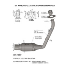 Гомологований колектор LeoVince з каталізатором до Honda CB 125 R 21-22