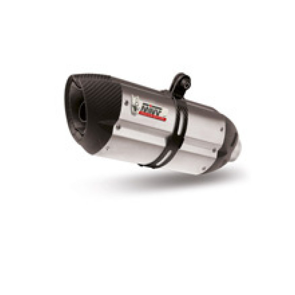 Глушники мотоциклов Slip-On Line (Suono) MIVV для Triumph Speed Triple 1050 R / S / RS (11-15) сріблясті