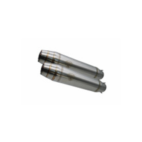 Подвійний глушник G.P.R Deeptone Inox Cafè Racer Slip-On, Нержавіюча сталь - Triumph Bonneville Thruxton 900 04-08