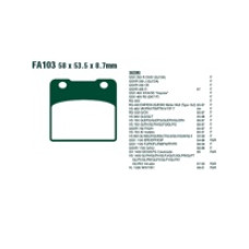 Гальмівні колодки EBC FA103 58 x 53.5 x 8.7mm  на перед