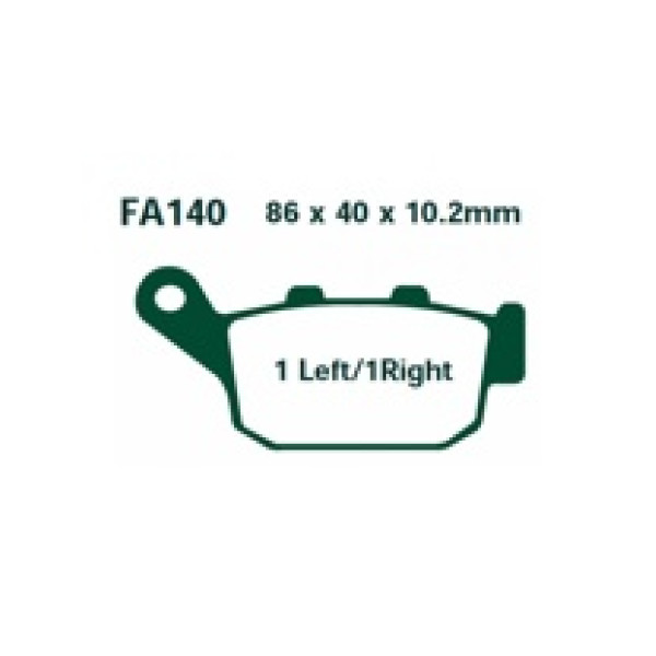 Гальмівні колодки EBC FA140 86 x 40 x 10.2mm на зад