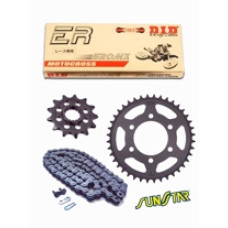 CAGIVA MITO 125/ PLANET 125 / RAPTOR 125 комплект приводу DID520 MX EXCLUSIVE RACING (ультратривкий ланцюг, безоринговий) зірочки SUNSTAR