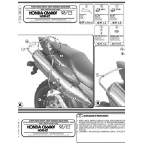 Кріплення GIVI для бічних сумок Honda Hornet 600 03-06/ S 98-02