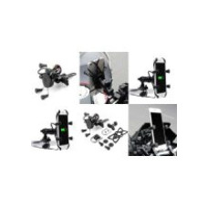 Кріплення для телефону з зарядкою USB Biketec, що монтується на кермо/дзеркало чорний тип: RAM-METAL 