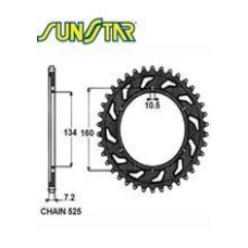 Задня зірочка SUNSTAR 1-4633 46 зубів для HONDA CBR600 F SPORT 01-02