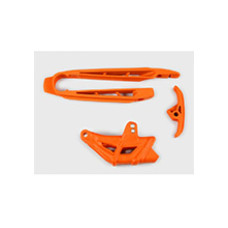 Комплект слайдер+направляюча ланцюга UFO для KTM SX 125/250, XS-F 250/450 (07-10), SX 144/150, EXC 125/200/250/300, EXC-F 450 (08-10) помаранчевий