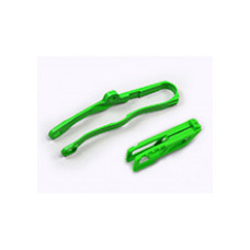 Комплект слайдер+направляюча ланцюга UFO для Kawasaki KXF 250 (21-), KXF 450 (19-21) зелений