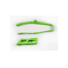 Комплект слайдер+направляюча ланцюга UFO для Kawasaki KXF 250 (17-20), KXF 450 (16-18) зелений