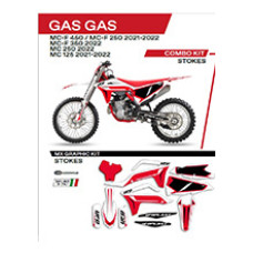 Комплект наклейок UFO Stokes для Gas-Gas MC 125 (21-), MC 250 (22-), MCF 250/350/450(21-) білий