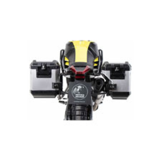 Комплект: бічні кофри + кріплення Hepco&Becker Xplorer Cutout для Aprilia Tuareg 660 (22-24) срібні