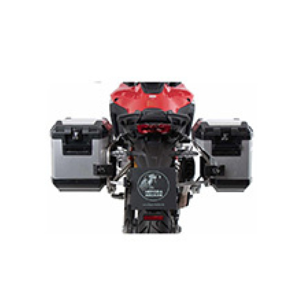Комплект: бічні кофри + кріплення Hepco&Becker Xplorer Cutout для Ducati Multistrada V4 / S / S Sport (21-24) срібний