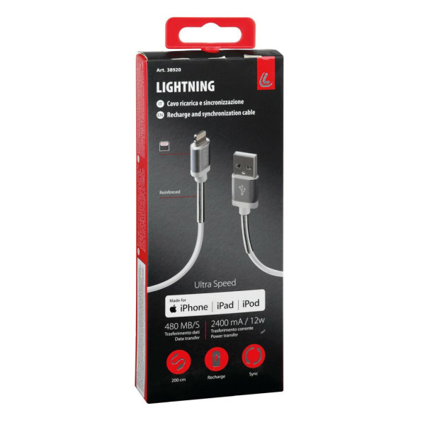 Кабель USB Лампа з виходом типу Lighting 200 см білий