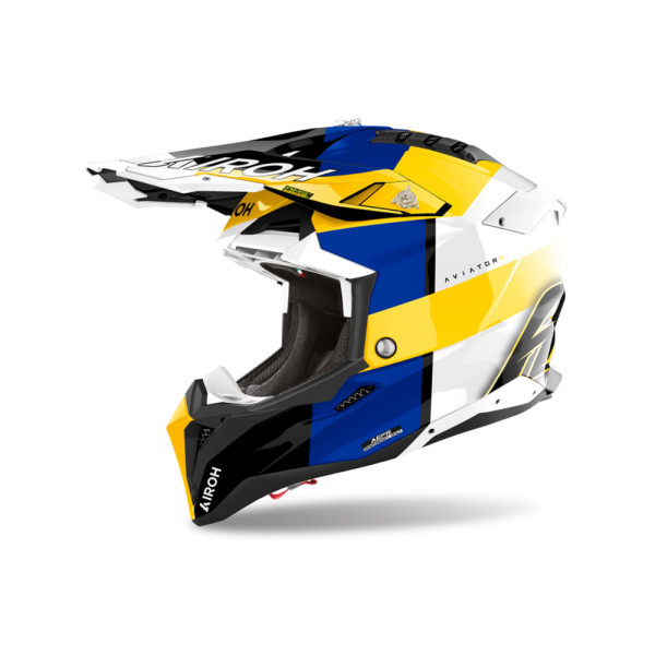 Каска ендуро Airoh Aviator 3 Monarch синьо-жовта