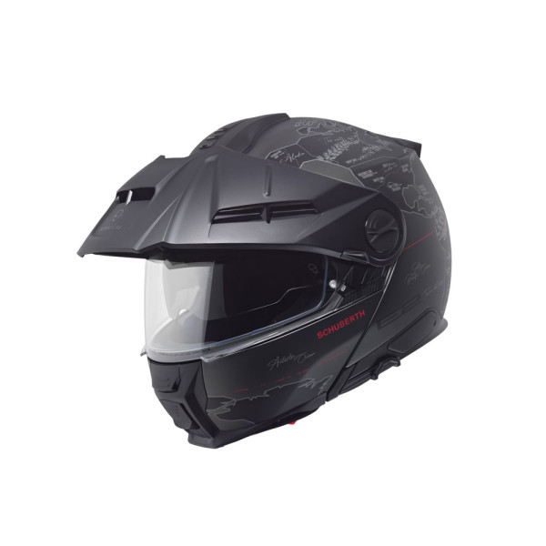 Комплект: шолом з підборіддям Schuberth E2 Atlas чорний-сірий + спеціальний мотоциклетний інтерком Schuberth SC2
