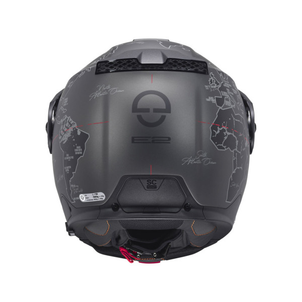 Комплект: шолом з підборіддям Schuberth E2 Atlas чорний-сірий + спеціальний мотоциклетний інтерком Schuberth SC2