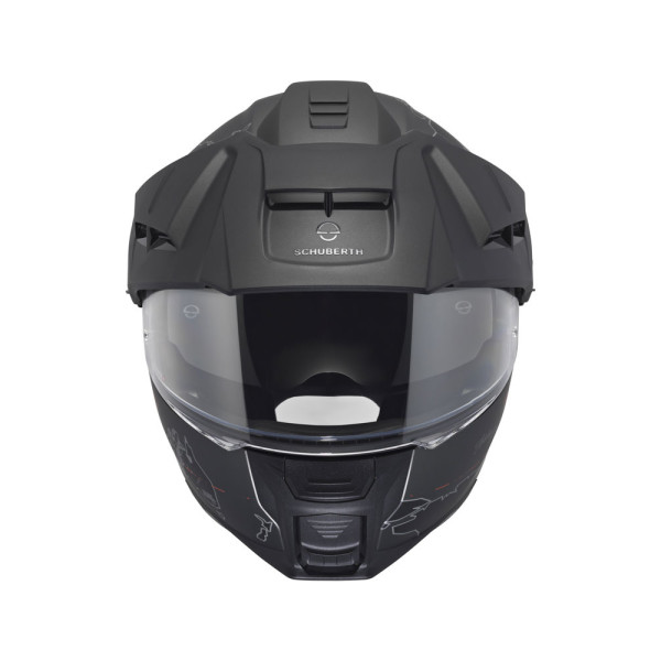 Комплект: шолом з підборіддям Schuberth E2 Atlas чорний-сірий + спеціальний мотоциклетний інтерком Schuberth SC2