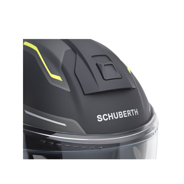 Комплект: шолом щелепний Schuberth C5 Omega чорний-біло-жовтий + спеціалізований мотоінтерком Schuberth SC2