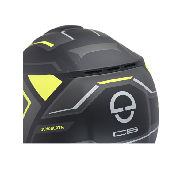 Комплект: шолом щелепний Schuberth C5 Omega чорний-біло-жовтий + спеціалізований мотоінтерком Schuberth SC2