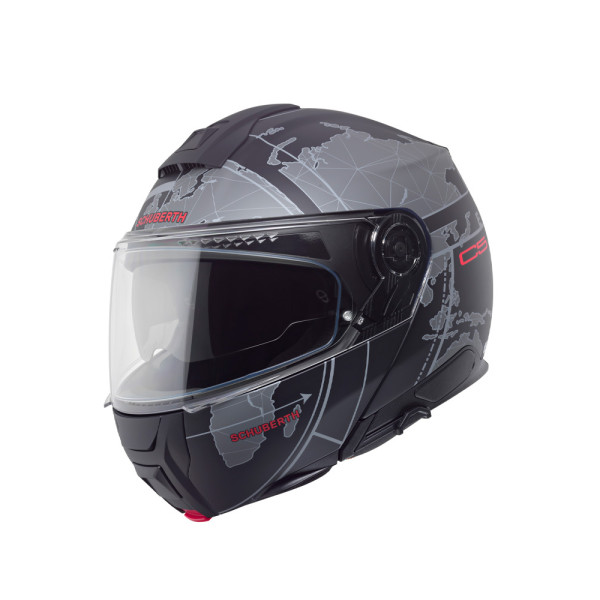Комплект: шолом щелепний Schuberth C5 Globe чорний-сірий + спеціальний мотоциклетний інтерком Schuberth SC2