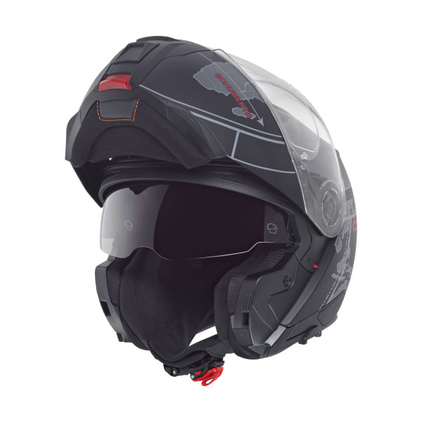 Комплект: шолом щелепний Schuberth C5 Globe чорний-сірий + спеціальний мотоциклетний інтерком Schuberth SC2