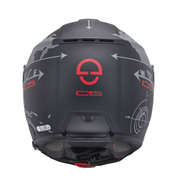 Комплект: шолом щелепний Schuberth C5 Globe чорний-сірий + спеціальний мотоциклетний інтерком Schuberth SC2