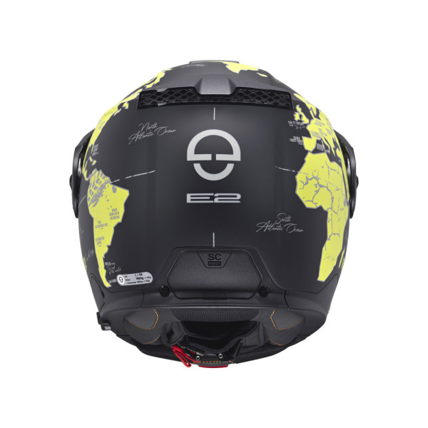 Комплект: шолом з підборіддям Schuberth E2 Atlas чорний-жовтий + спеціалізований мотоінтерком Schuberth SC2