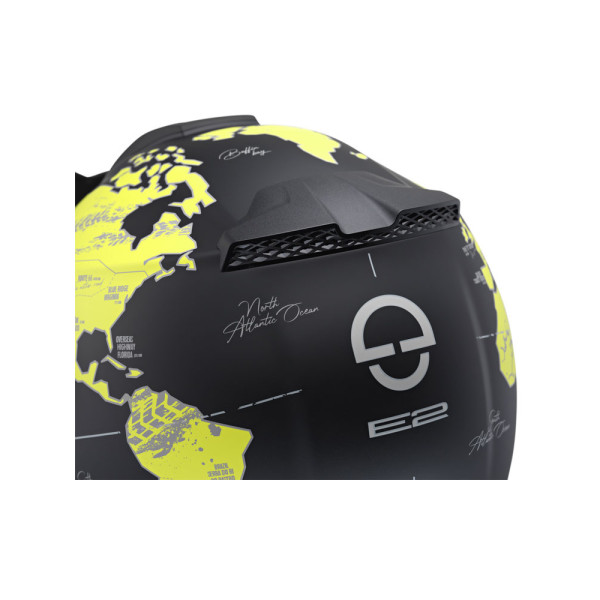Комплект: шолом з підборіддям Schuberth E2 Atlas чорний-жовтий + спеціалізований мотоінтерком Schuberth SC2