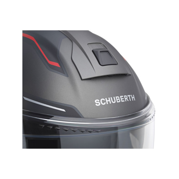 Комплект: шолом щелепний Schuberth C5 Omega чорний-сірий-червоний + спеціалізований мотоциклетний інтерком Schuberth SC2