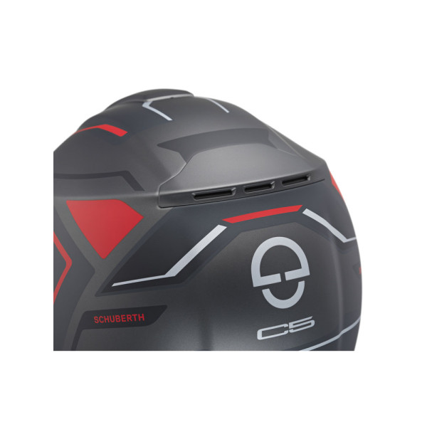 Комплект: шолом щелепний Schuberth C5 Omega чорний-сірий-червоний + спеціалізований мотоциклетний інтерком Schuberth SC2